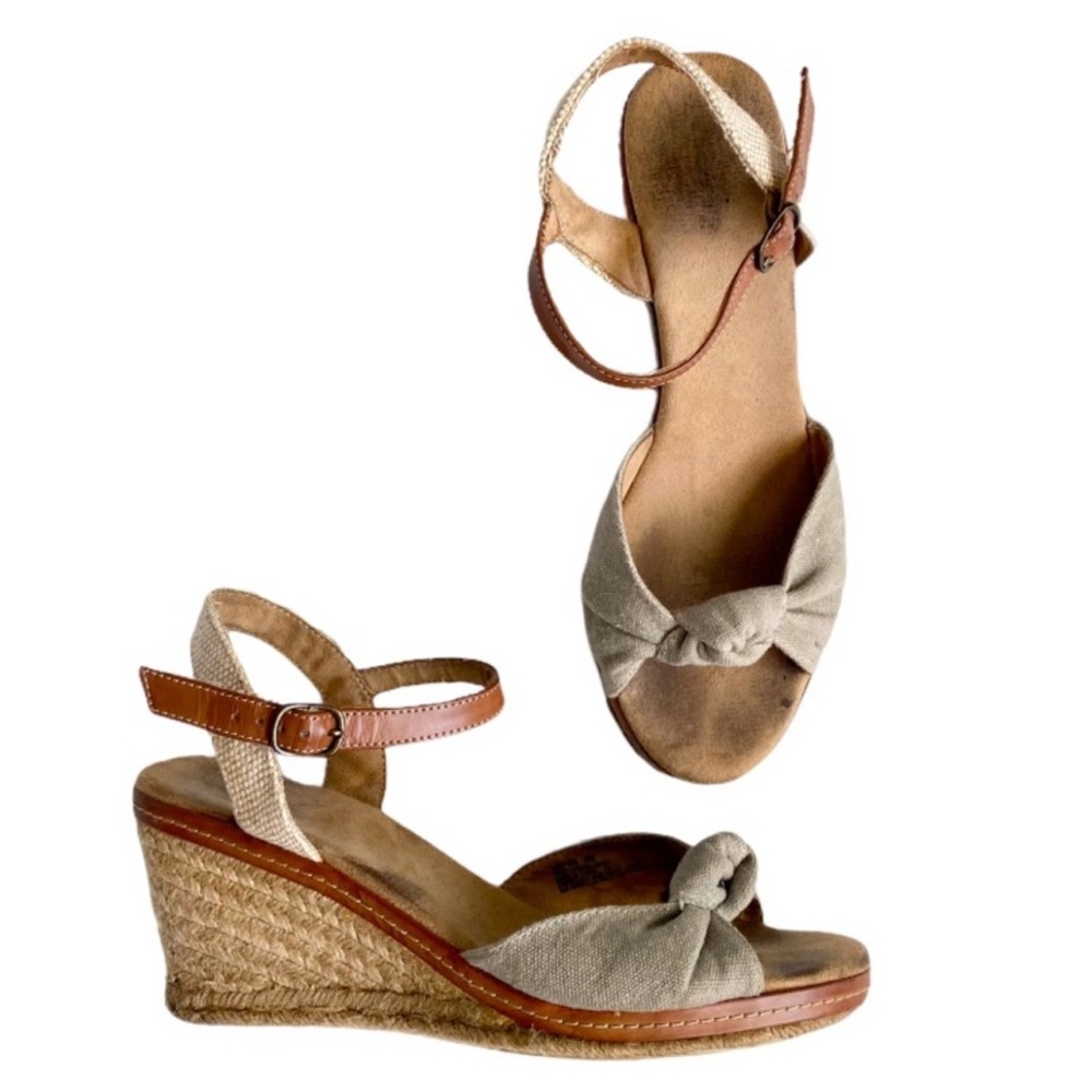 Bass Jute Wedge Heels size women's shoe 9 - sandal wedges heels - natural